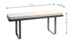 HAKU Möbel Bank aus Metall gepolstert in Anthrazit, 115 x 36 cm, H 48 cm