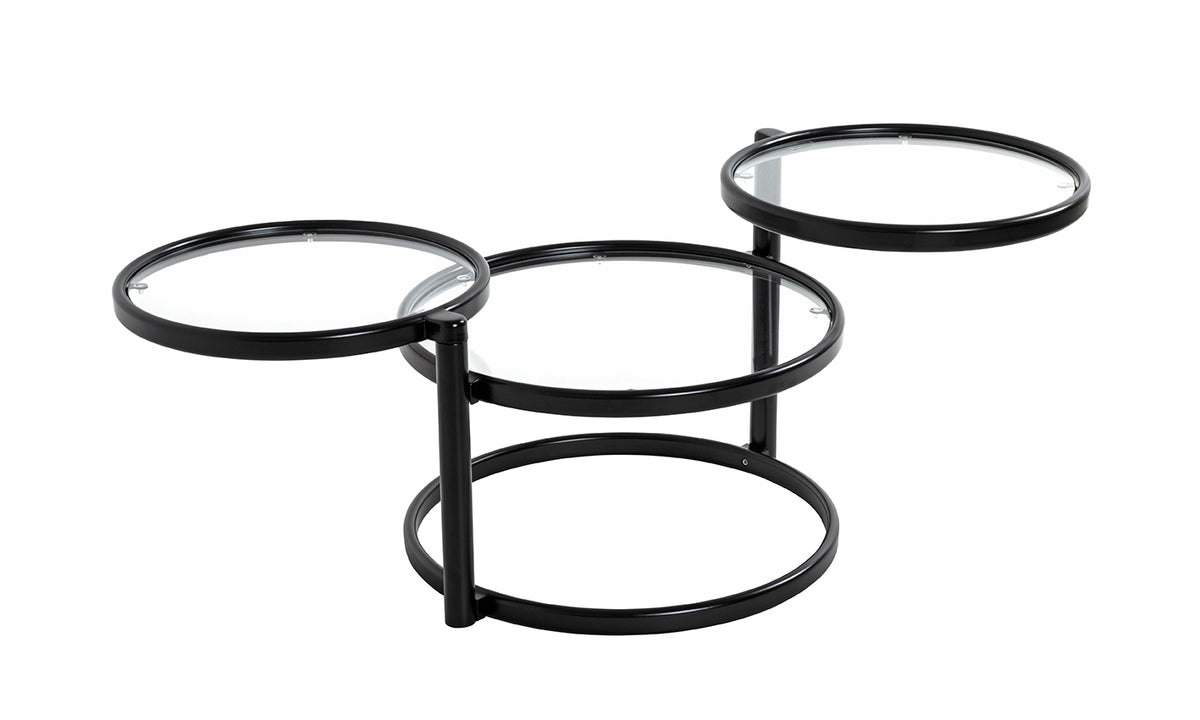 HAKU Möbel Couchtisch aus Metall mit Glas in Schwarz