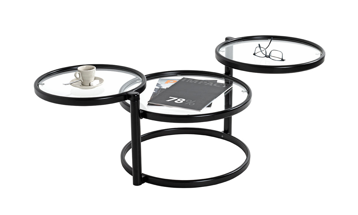 HAKU Möbel Couchtisch aus Metall mit Glas in Schwarz