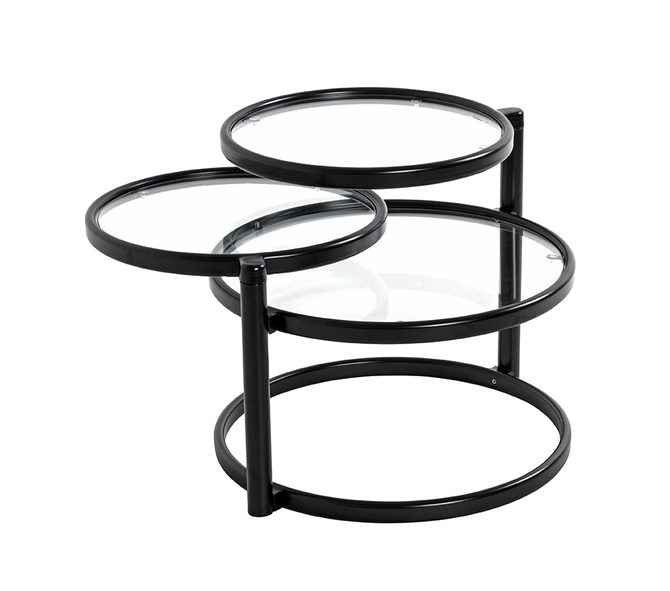 HAKU Möbel Couchtisch aus Metall mit Glas in Schwarz