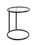 HAKU Möbel Beistelltisch aus Metall mit Glas in Schwarz 45 x 55 cm