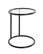HAKU Möbel Beistelltisch aus Metall mit Glas in Schwarz 45 x 55 cm