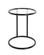 HAKU Möbel Beistelltisch aus Metall mit Glas in Schwarz 45 x 55 cm