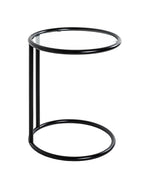 HAKU Möbel Beistelltisch aus Metall mit Glas in Schwarz 45 x 55 cm