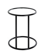 HAKU Möbel Beistelltisch aus Metall mit Glas in Schwarz 45 x 55 cm