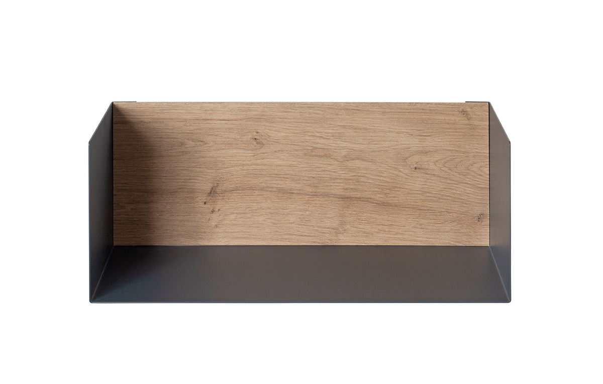 HAKU Möbel Wandkonsole aus Metall kratzbeständig 45 x 18 x 18 cm in Anthrazit, Eiche (Eiche natur)
