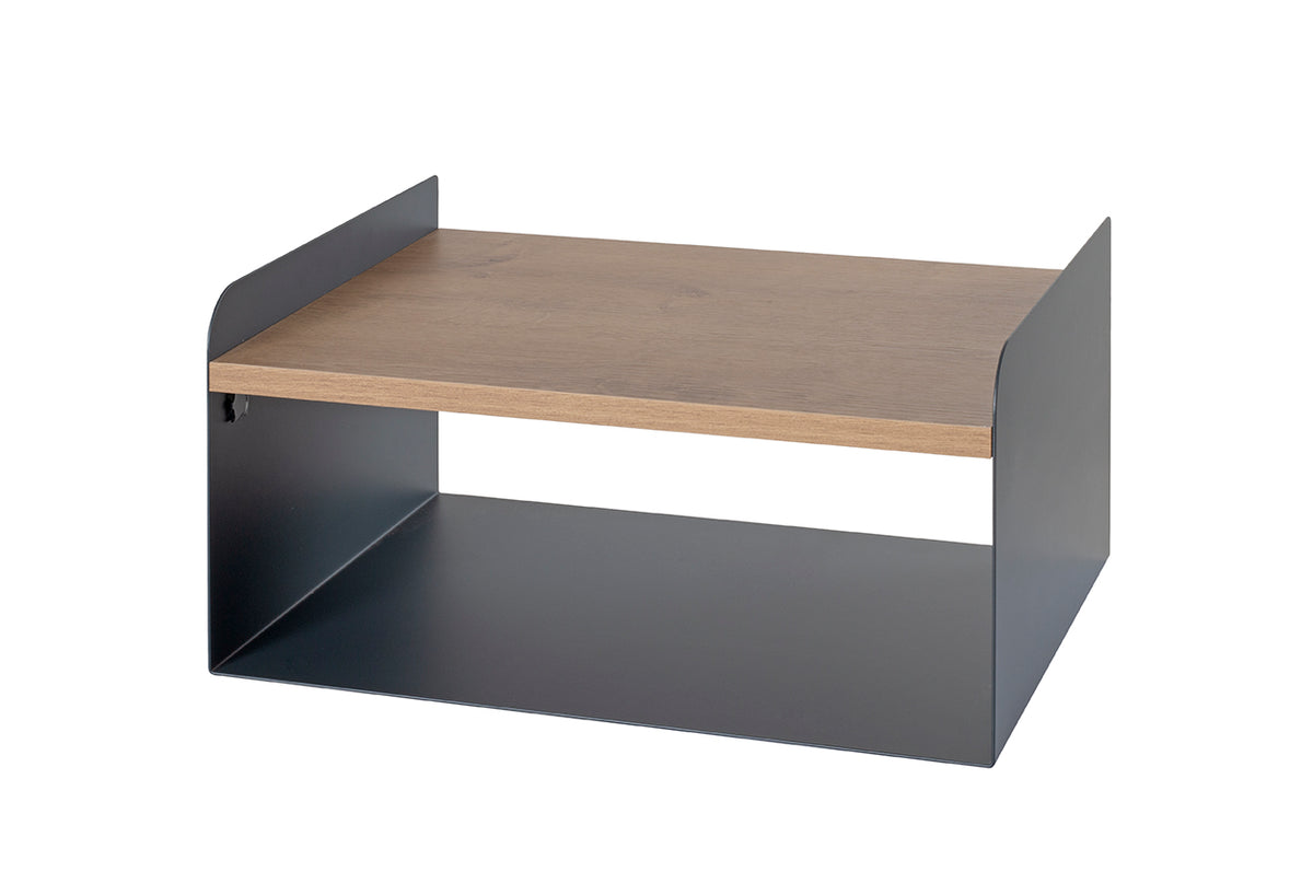 HAKU Möbel Wandkonsole aus Metall kratzbeständig 40 x 30 x 20 cm in Anthrazit, Eiche (Eiche natur)