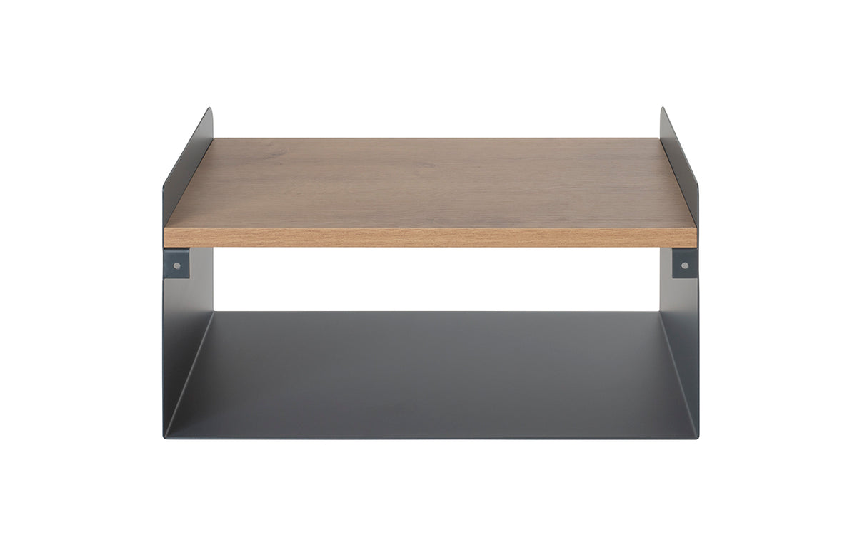 HAKU Möbel Wandkonsole aus Metall kratzbeständig 40 x 30 x 20 cm in Anthrazit, Eiche (Eiche natur)