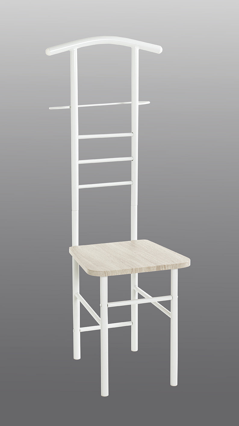HAKU Möbel Herrendiener aus Metall 46 x 50 x 119 cm in Eiche, Weiss