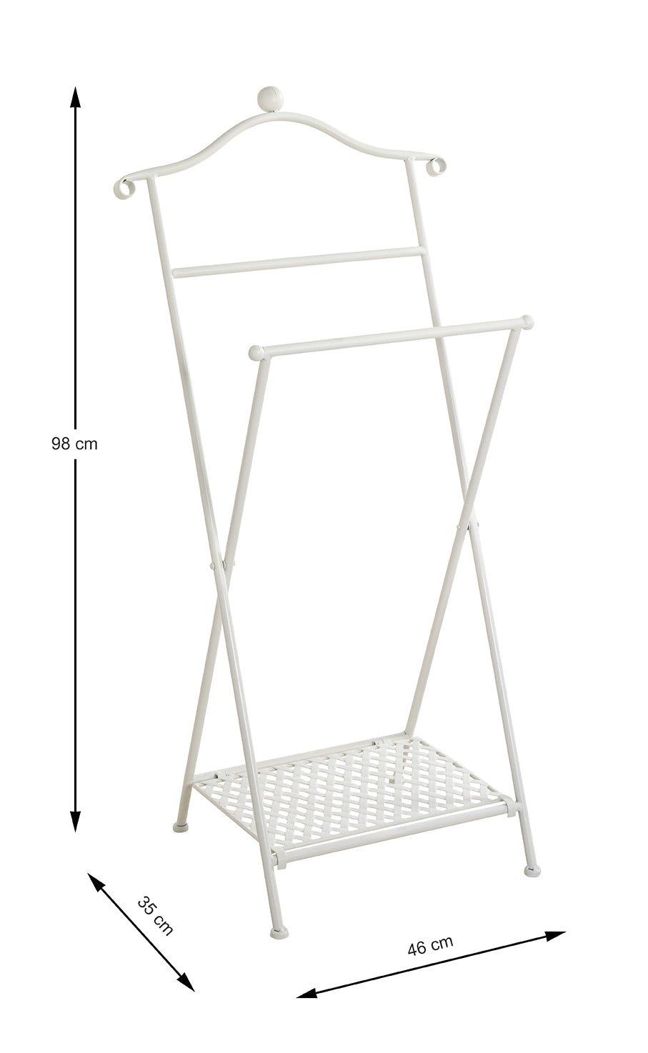 HAKU Möbel Herrendiener aus Metall klappbar in Weiss