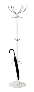 HAKU Möbel Garderobenständer aus Metall mit Marmor 38 x 176 cm in Chrom, Weiss