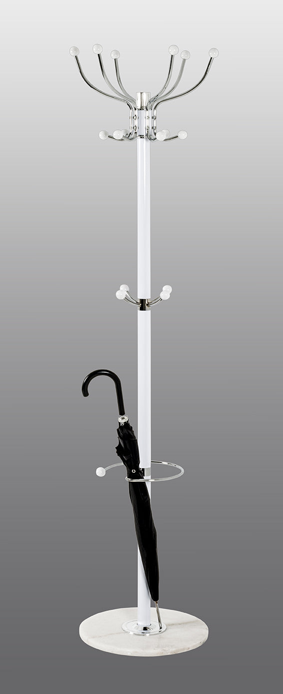 HAKU Möbel Garderobenständer aus Metall mit Marmor 38 x 176 cm in Chrom, Weiss