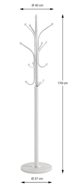 HAKU Möbel Garderobenständer aus Metall mit Marmor in Weiss 40 x 177 cm
