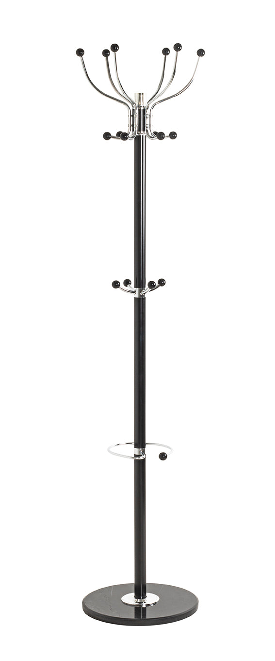 HAKU Möbel Garderobenständer aus Metall mit Marmor 38 x 176 cm in Chrom, Schwarz