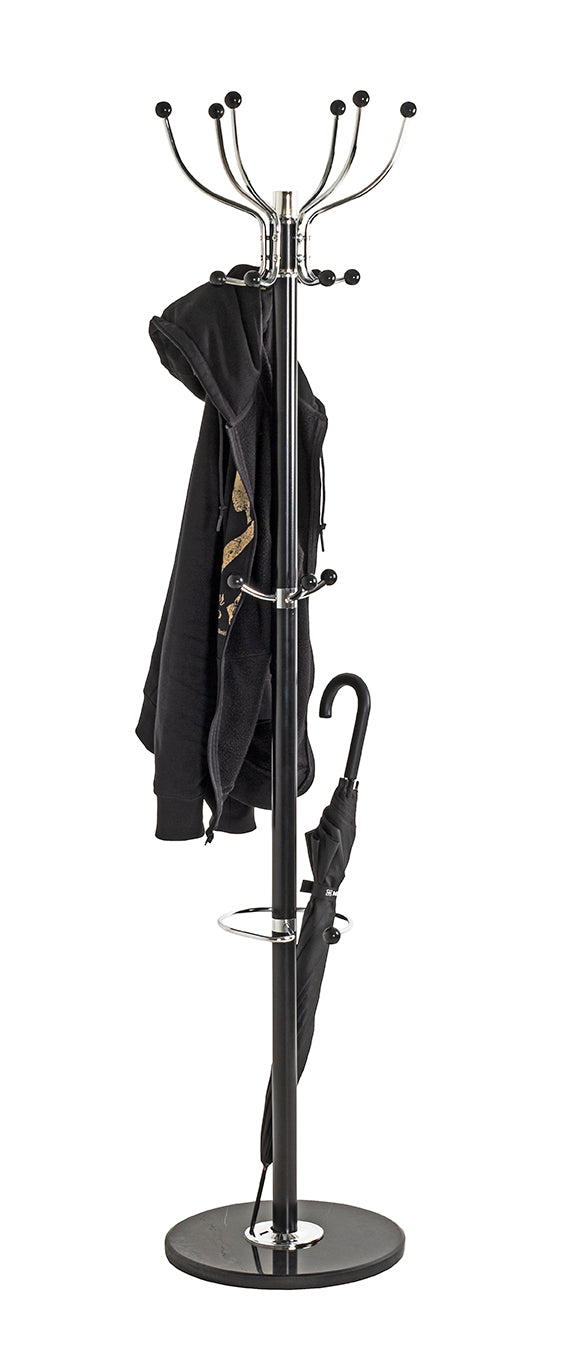 HAKU Möbel Garderobenständer aus Metall mit Marmor 38 x 176 cm in Chrom, Schwarz