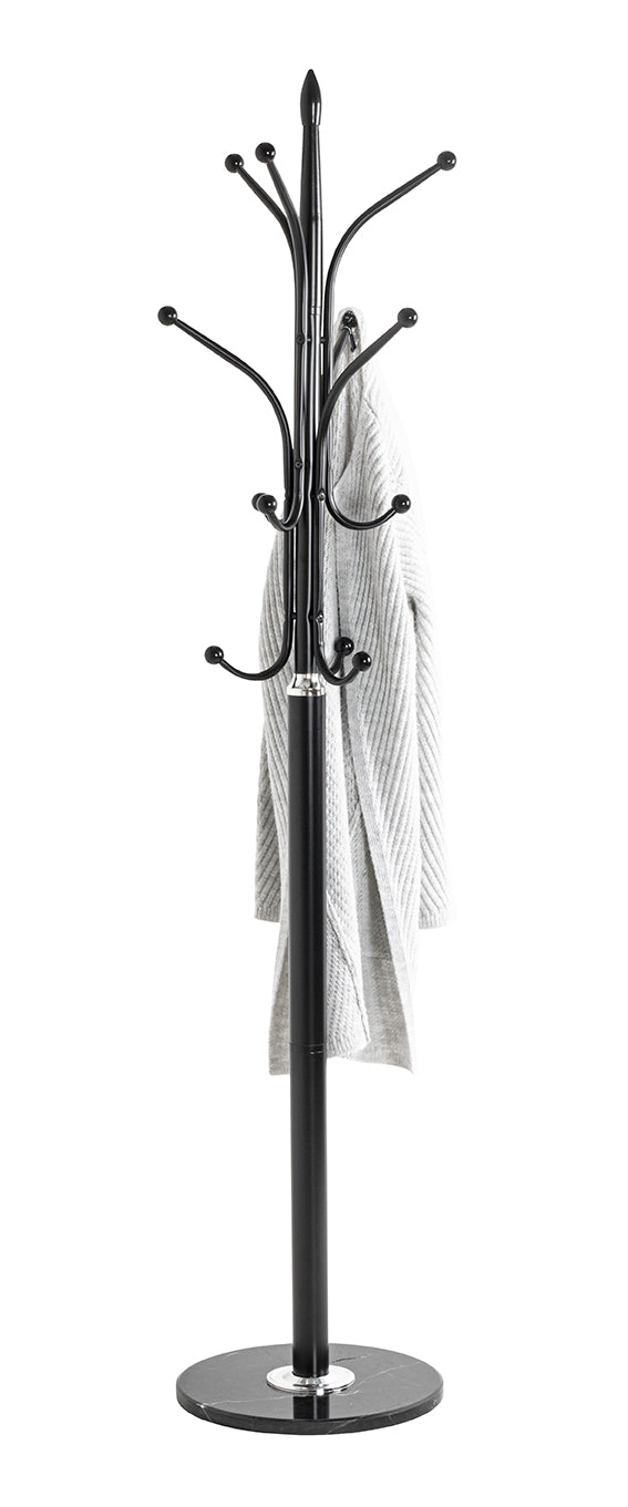 HAKU Möbel Garderobenständer aus Metall mit Marmor in Schwarz 40 x 179 cm