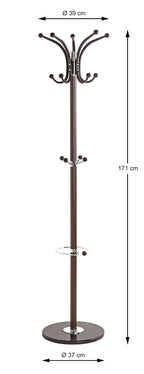 HAKU Möbel Garderobenständer aus Metall mit Marmor in Braun 39 x 171 cm