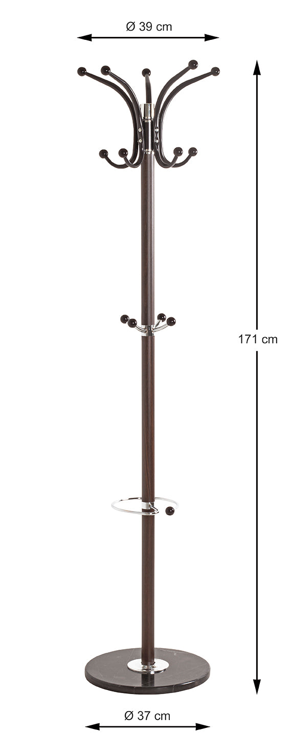 HAKU Möbel Garderobenständer aus Metall mit Marmor in Braun 39 x 171 cm