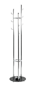 HAKU Möbel Garderobenständer aus Metall mit Glas in Silber 40 x 183 cm