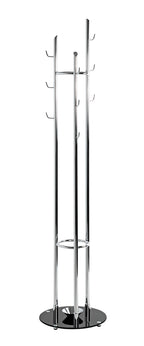 HAKU Möbel Garderobenständer aus Metall mit Glas in Silber 40 x 183 cm