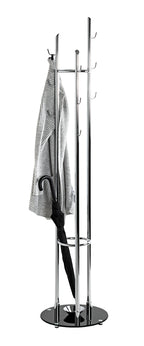 HAKU Möbel Garderobenständer aus Metall mit Glas in Silber 40 x 183 cm