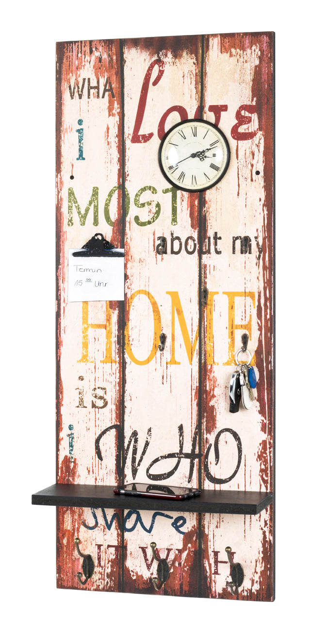 HAKU Möbel Memoboard aus MDF Motiv Schriftzug in Braun