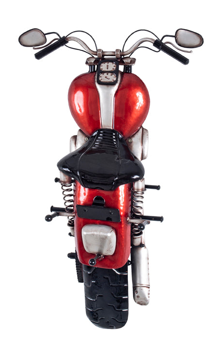 HAKU Möbel Wandgarderobe aus Metall Motiv Motorrad in Schwarz