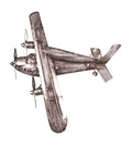 HAKU Möbel Wandgarderobe aus Metall Motiv Flugzeug in Grau
