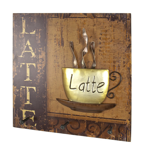 HAKU Möbel Wandgarderobe aus MDF Motiv Kaffeetasse in Rot