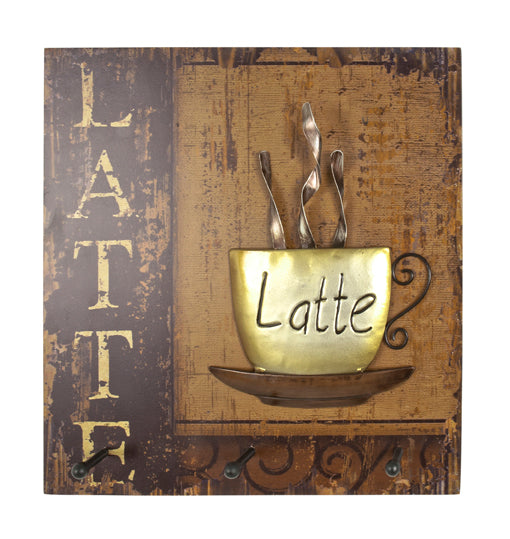 HAKU Möbel Wandgarderobe aus MDF Motiv Kaffeetasse in Rot