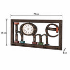 HAKU Möbel Wandgarderobe aus MDF Motiv Schriftzug in Braun 70 x 8 x 35 cm