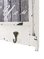 HAKU Möbel Wandgarderobe aus MDF Motiv Schriftzug in Weiss 76 x 15 x 40 cm
