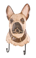 HAKU Möbel Wandgarderobe aus Metall Motiv Hund in Beige