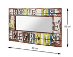 HAKU Möbel Wandgarderobe aus MDF Motiv Schriftzug in Braun 80 x 10 x 52 cm