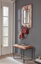 HAKU Möbel Wandgarderobe aus MDF Motiv Schriftzug in Grau 52 x 10 x 80 cm