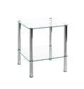 HAKU Möbel Beistelltisch aus Metall mit Glas in Silber 39 x 39 x 47 cm in Chrom