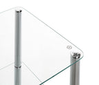 HAKU Möbel Beistelltisch aus Metall mit Glas in Silber 39 x 39 x 47 cm in Chrom