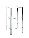 HAKU Möbel Regal aus Metall mit Glas in Silber B 39 cm H 77-107 cm, 39 x 39 cm, H 77 cm