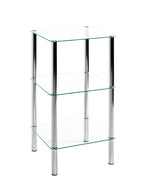 HAKU Möbel Regal aus Metall mit Glas in Silber B 39 cm H 77-107 cm, 39 x 39 cm, H 77 cm