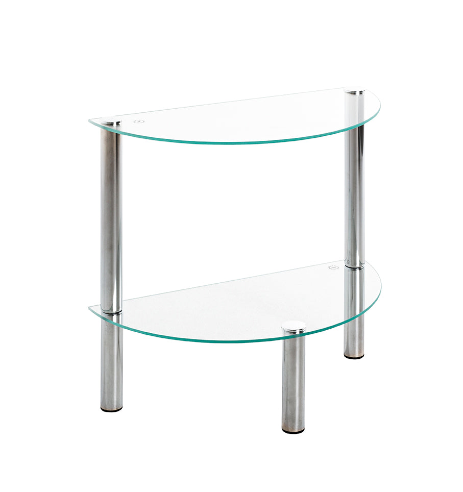 HAKU Möbel Beistelltisch aus Metall mit Glas in Silber 45 x 22 x 47 cm