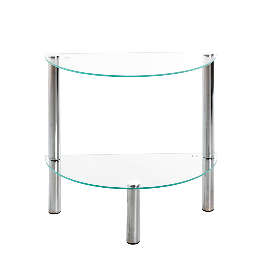 HAKU Möbel Beistelltisch aus Metall mit Glas in Silber 45 x 22 x 47 cm