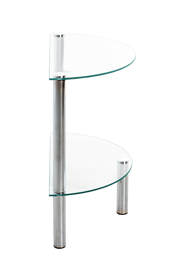 HAKU Möbel Beistelltisch aus Metall mit Glas in Silber 45 x 22 x 47 cm