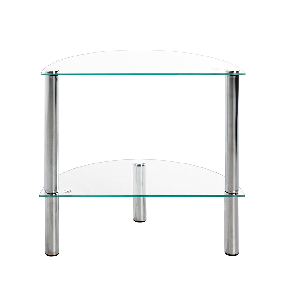 HAKU Möbel Beistelltisch aus Metall mit Glas in Silber 45 x 22 x 47 cm
