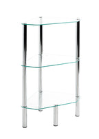 HAKU Möbel Regal aus Metall mit Glas in Silber 45 x 32 x 77 cm