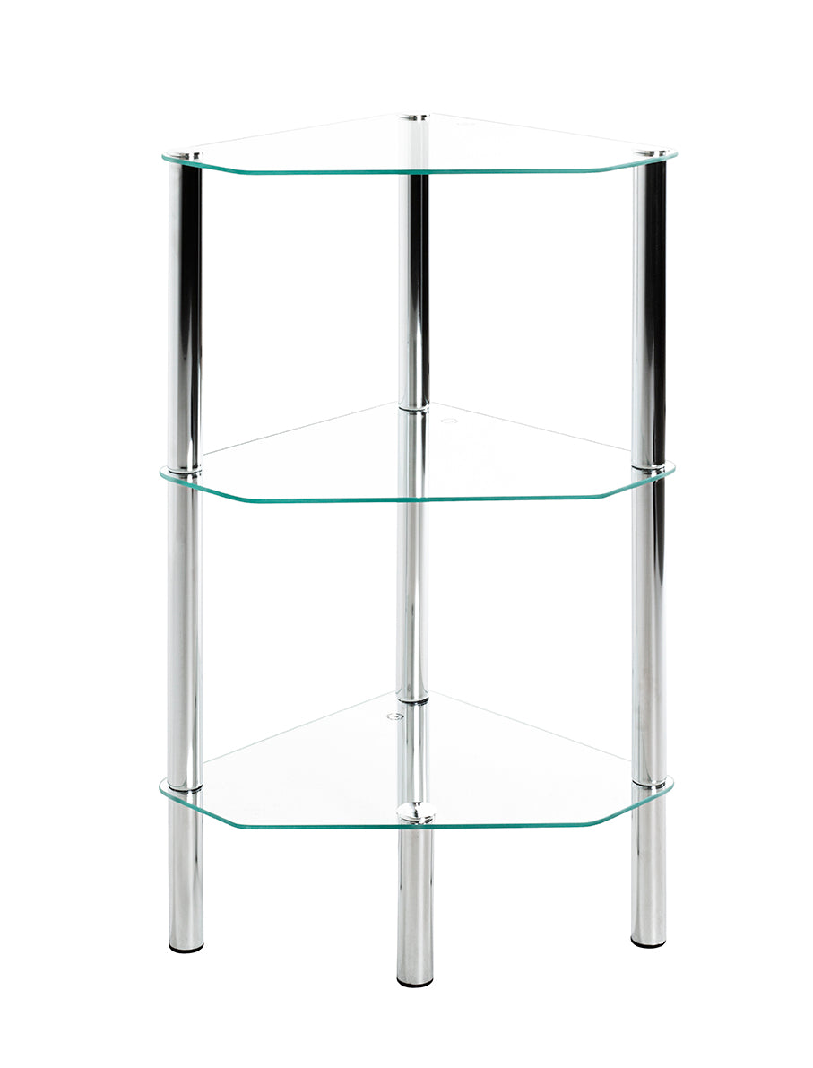 HAKU Möbel Regal aus Metall mit Glas in Silber 45 x 32 x 77 cm