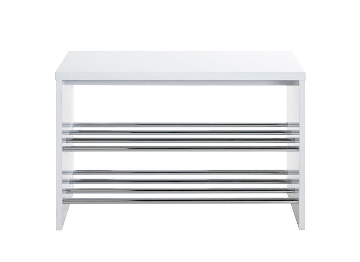 HAKU Möbel Schuhbank aus MDF kratzunempfindlich in Chrom, Weiss