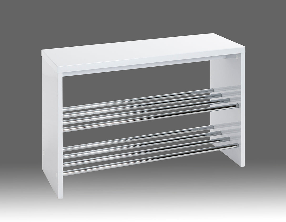 HAKU Möbel Schuhbank aus MDF kratzunempfindlich in Chrom, Weiss