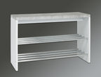 HAKU Möbel Schuhbank aus MDF kratzunempfindlich in Betonoptik, Chrom, Weiss