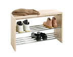 HAKU Möbel Schuhbank aus MDF kratzunempfindlich in Chrom, Eiche San Remo