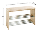 HAKU Möbel Schuhbank aus MDF kratzunempfindlich in Chrom, Eiche San Remo